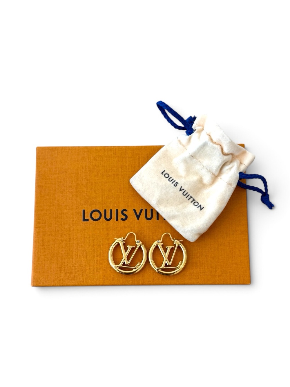 Louis Vuitton PM Earrings Circle Logo Hoop